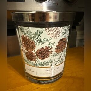 NEW Hallmark Fresh Pine Soy Blend 3 Wick Jar Candle 16 oz. Pine & Birch Winter